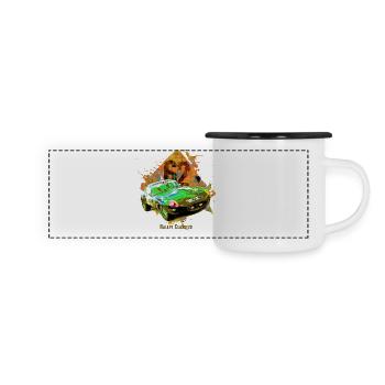 Rallye Classico62 - Panorama Emaille-Tasse - Weiß/Schwarz - Vorne