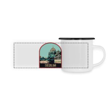 Illustration Centre Historique de Berlin - Mug panoramique émaillé - blanc/noir - Devant