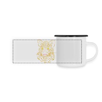 Leopard - Panorama Emaille-Tasse - Weiß/Schwarz - Vorne