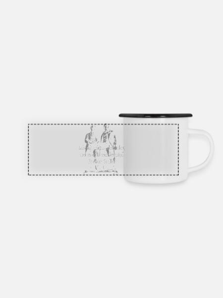 Friedrich Schiller Zitat - Panorama Emaille-Tasse - Weiß/Schwarz