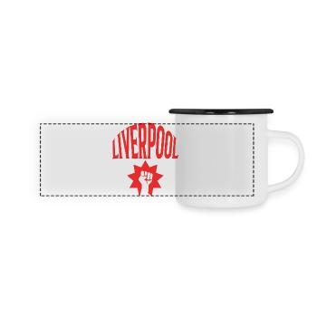 Liverpool - Panorama Emaille-Tasse - Weiß/Schwarz - Vorne