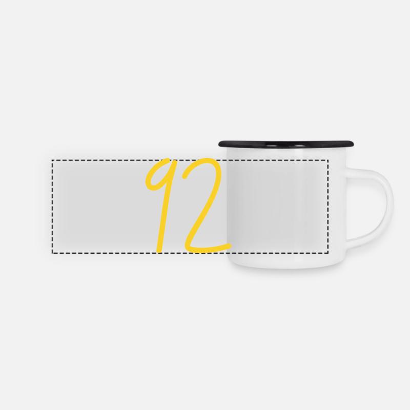 92 - Mug panoramique émaillé - blanc/noir