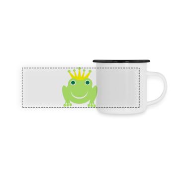 Froschkönig - Panorama Emaille-Tasse - Weiß/Schwarz - Vorne