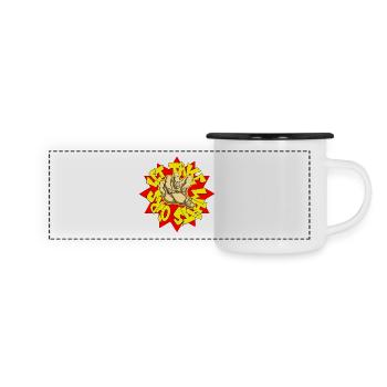 Ltwo - Panorama Emaille-Tasse - Weiß/Schwarz - Vorne