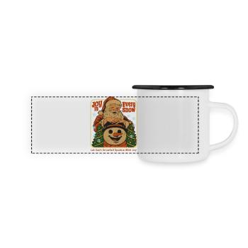 La joie dans chaque neige - Mug panoramique émaillé - blanc/noir - Devant