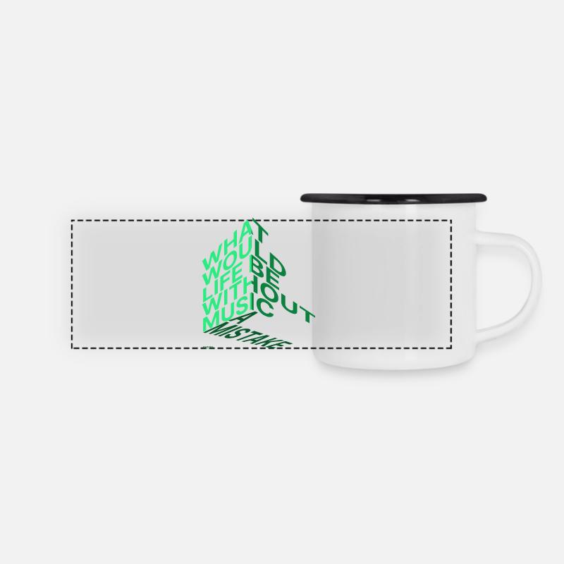 Quelle serait la vie ? - Mug panoramique émaillé - blanc/noir