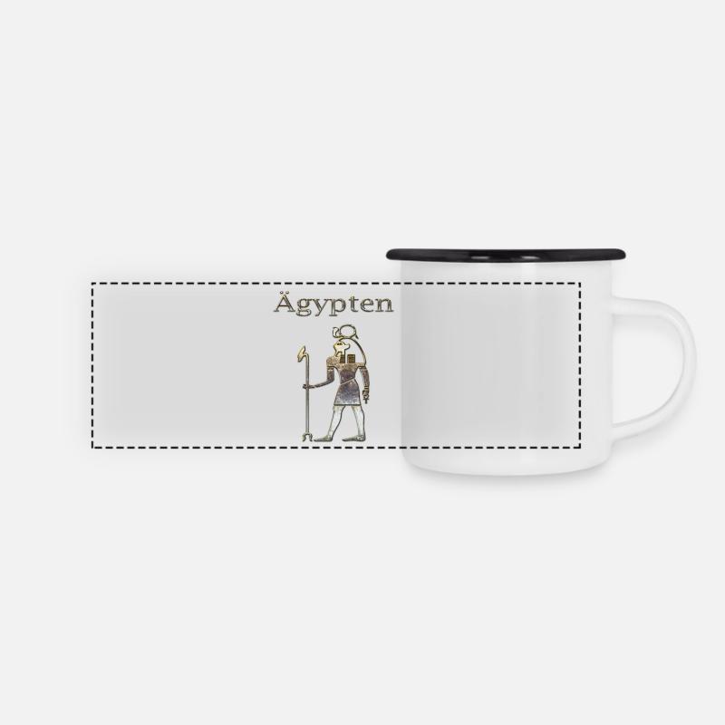 Egypte 77 - Mug panoramique émaillé - blanc/noir