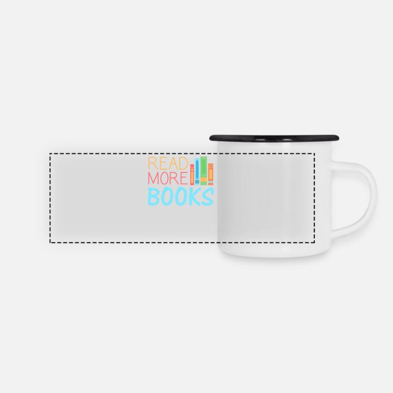 Books Read More Books - Panoramic Camper Mug - white/black