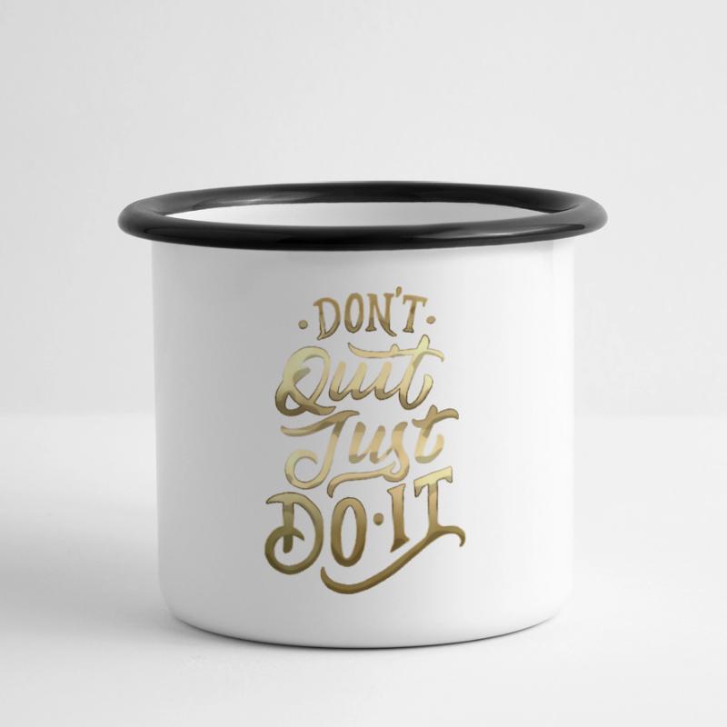 Ne quittez pas Gradient Script Mug panoramique émaillé