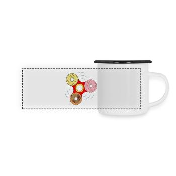 Donut Fidget Spinner Sweet Mashup - Panorama Emaille-Tasse - Weiß/Schwarz - Vorne