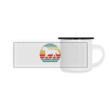 Cheval Amoureux des chevaux rétro - Mug panoramique émaillé - blanc/noir - Devant