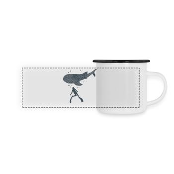 Whale Shark Freediver - Panoramic Camper Mug - white/black - Front