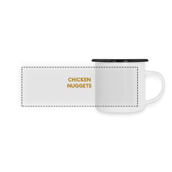 Hühnchen-Nuggets - Panorama Emaille-Tasse - Weiß/Schwarz - Vorne