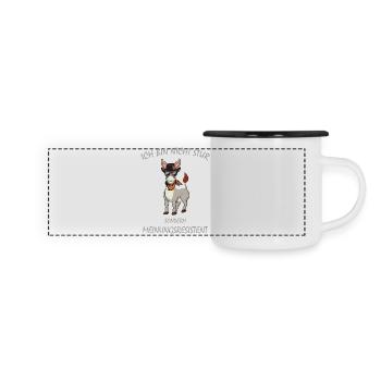 Esel, Ich bin nicht STUR sondern Meinungsresistent - Panorama Emaille-Tasse - Weiß/Schwarz - Vorne