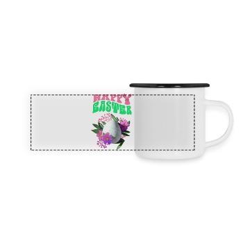 Happy Easter Easter Egg Floral Art - Panoramic Camper Mug - white/black - Front