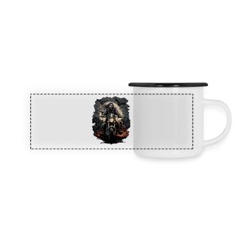 Bikers in the moonlight - Panoramic Camper Mug - white/black - Front