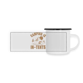 Camping Is In Tents Nature Print - Panoramic Camper Mug - white/black - Front