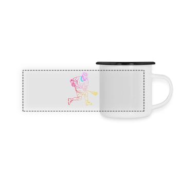 Lacrosse Player Drawing - Panoramic Camper Mug - white/black - Front