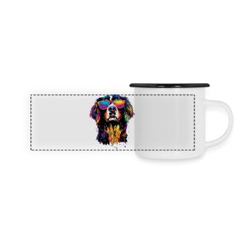 Bouvier bernois Chiens mignons Bouvier suisse - Mug panoramique émaillé - blanc/noir - Devant