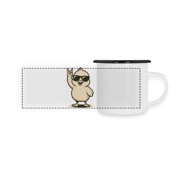 Chick’n’Roll - Mug panoramique émaillé - blanc/noir - Devant