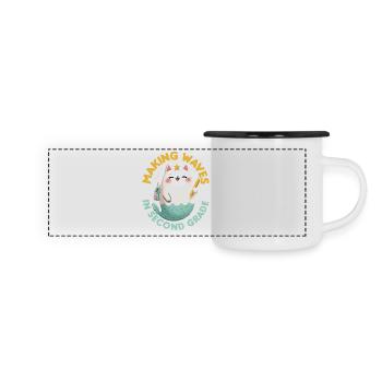 Mermaid Making Waves In Second Grade - Panoramic Camper Mug - white/black - Front
