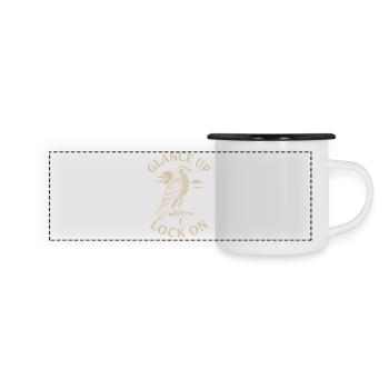 Falcon Glance Up Lock On Falconry Enthusiast - Panoramic Camper Mug - white/black - Front