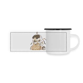 Majestueux faucon à capuchon Peregrine Art - Mug panoramique émaillé - blanc/noir - Devant