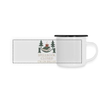Booktok Fantasy Bookish Humor Geschenk Für - Panorama Emaille-Tasse - Weiß/Schwarz - Vorne
