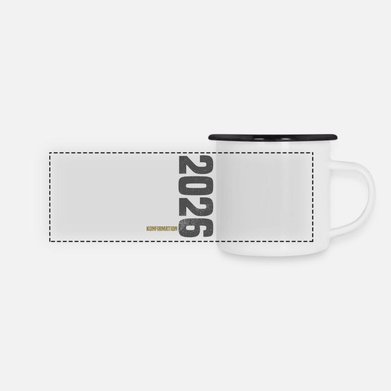 Félicitations Confirmation 2026 - Mug panoramique émaillé - blanc/noir