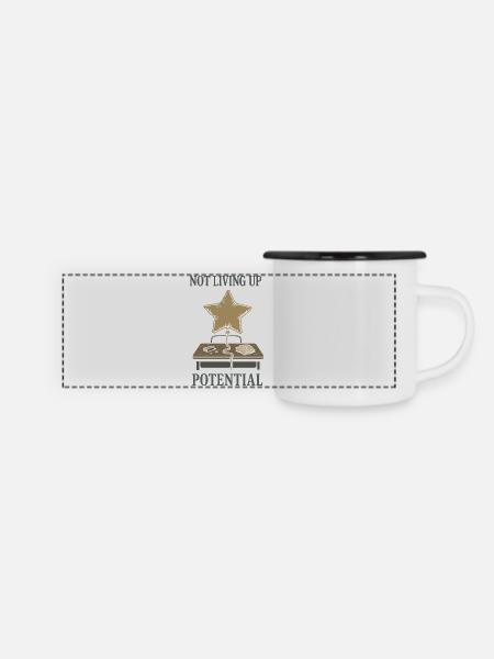 Hochbegabter Burnout-absolvent Mit Akademischem - Panorama Emaille-Tasse - Weiß/Schwarz