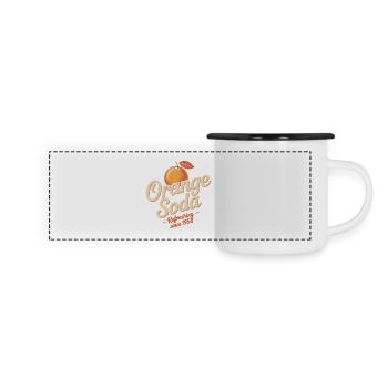 Orange Soda - Panorama Emaille-Tasse - Weiß/Schwarz - Vorne