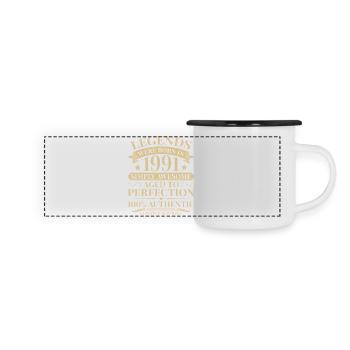 Anniversaire vintage 1991 - Mug panoramique émaillé - blanc/noir - Devant