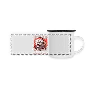 Schweißer Spruch Geschenke Für Metallbauer  - Panorama Emaille-Tasse - Weiß/Schwarz - Vorne