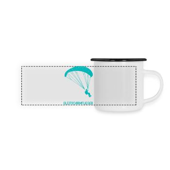 Paraglider GLEITSCHIRMFLIEGER LUSTIG - Mug panoramique émaillé - blanc/noir - Devant
