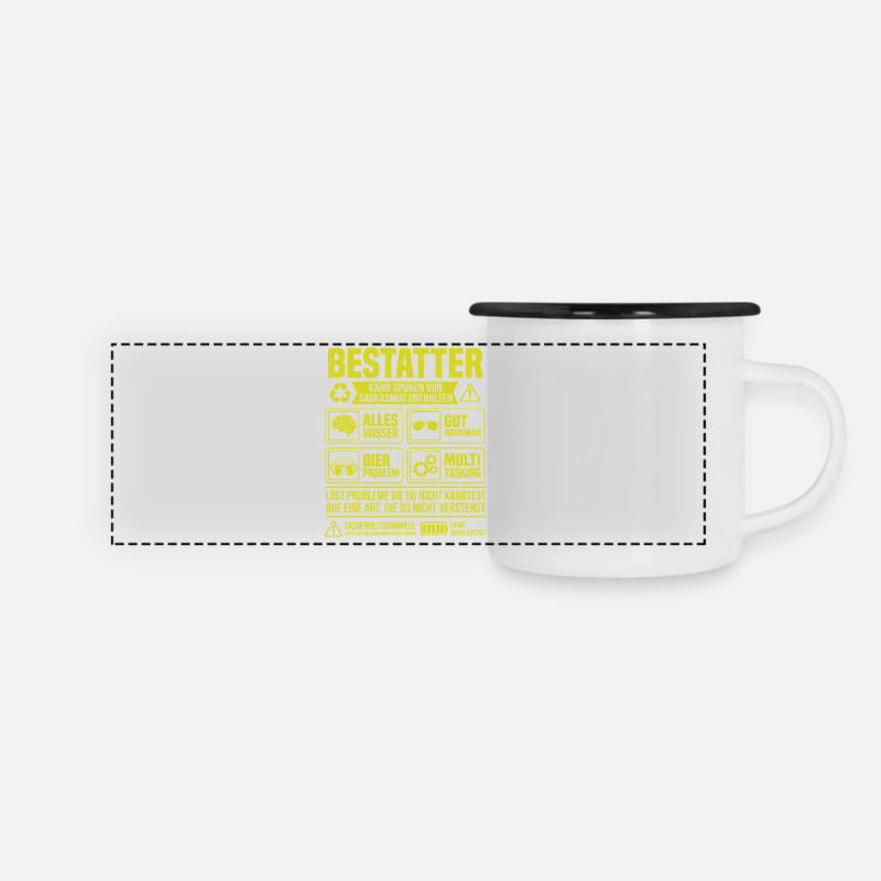Undertaker – Peut contenir des traces de sarcasme - Mug panoramique émaillé - blanc/noir