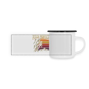 Pitch Perfect Klettern Bergsteigen Retro - Panorama Emaille-Tasse - Weiß/Schwarz - Vorne