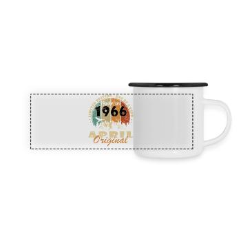 April 1966 - Birthday - Panoramic Camper Mug - white/black - Front