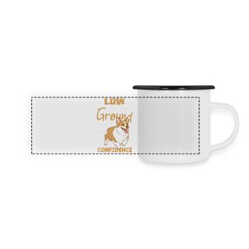 Short Legs, Tall Setting, Corgi - Panoramic Camper Mug - white/black - Front