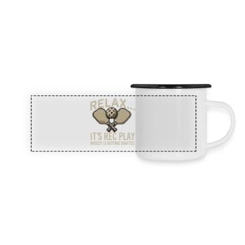 Détends-toi, jeu récréatif, personne ne sera drafté - Mug panoramique émaillé - blanc/noir - Devant