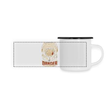 Bohrinsel Ölplattformarbeiter - Panorama Emaille-Tasse - Weiß/Schwarz - Vorne