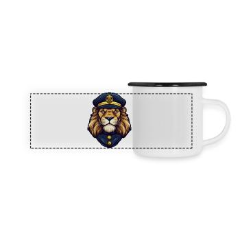 Lion Policewoman - Panoramic Camper Mug - white/black - Front