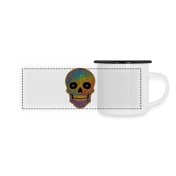 Rainbow Skull Design - Panoramic Camper Mug - white/black - Front