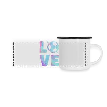 Love Football T-Shirt – Sport & Heart Design - Panoramic Camper Mug - white/black - Front