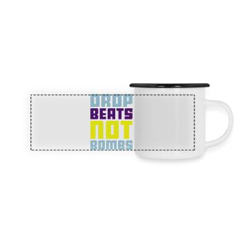 drop beats not bombs - Panoramic Camper Mug - white/black - Front