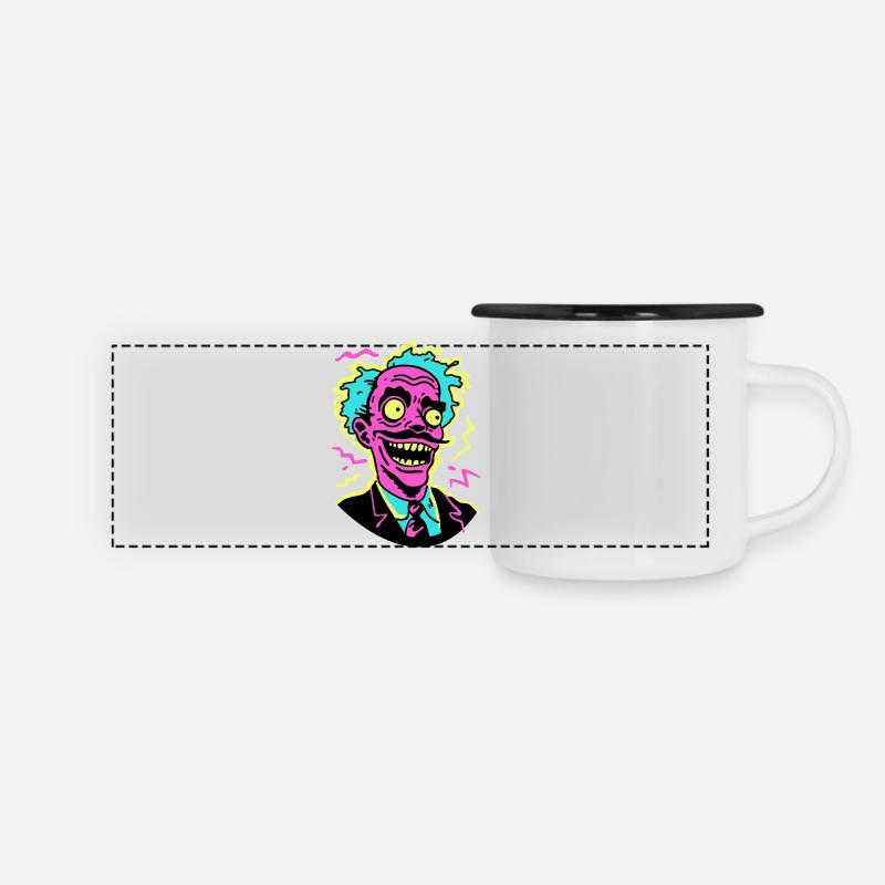 Néon hurlant Pop Art Portrait - Mug panoramique émaillé - blanc/noir