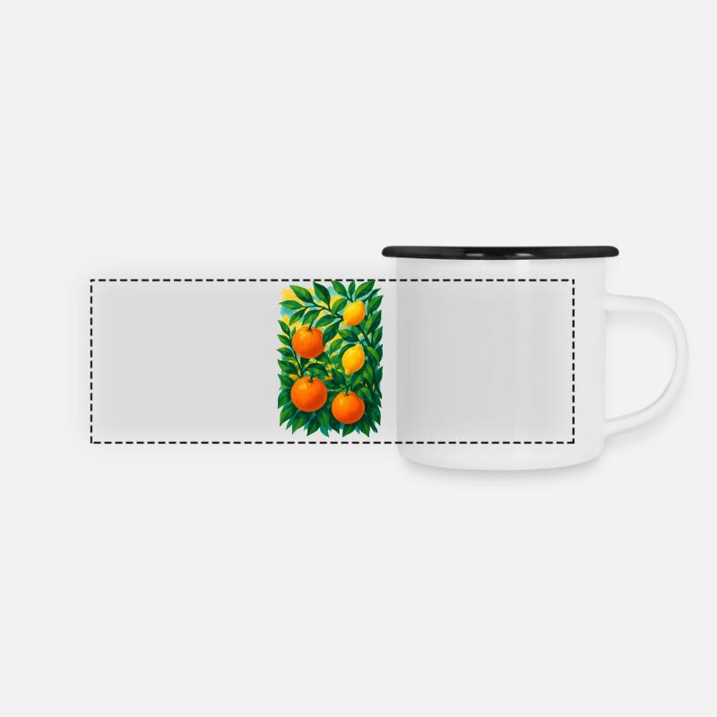 Citrus Grove Dream - Panoramic Camper Mug - white/black