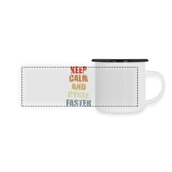 Ruhiger Radfahrer - Panorama Emaille-Tasse - Weiß/Schwarz - Vorne