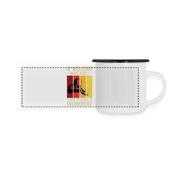 Schweißer Spruch Geschenke Für Metallbauer  - Panorama Emaille-Tasse - Weiß/Schwarz - Vorne