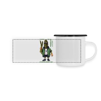 Spargel Verein - Panorama Emaille-Tasse - Weiß/Schwarz - Vorne