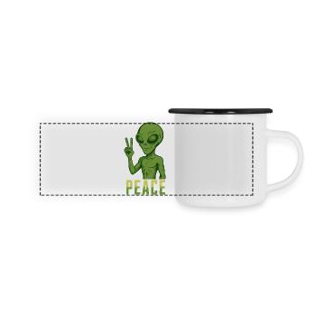 Peace Alien - Panoramic Camper Mug - white/black - Front